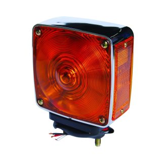 Square Chrome Turn Signal Incandescent Light - Right | F235252