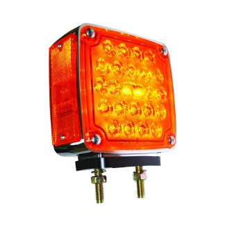 Square Chrome Turn Signal Light 24 LED - Colored - Left | F235240