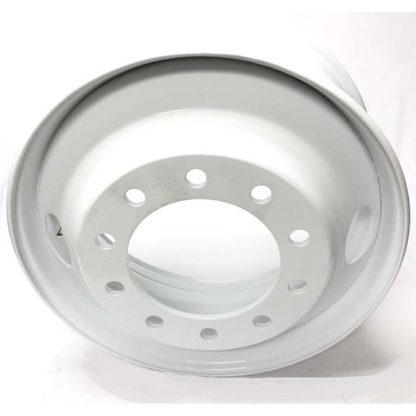Steel Wheel 22.5" x 8.25" 10 Bolts, Hub-Pilot, 2 Hand Holes - White - Image 2