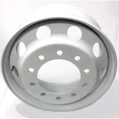 Steel Wheel 22.5” x 9”  10 Bolts - Hub Pilot - 10 Holes - WHITE - Image 3