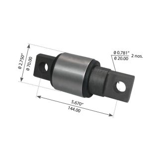 Fortpro Torque Rod Bush | Offset Straddle | Compatible with Hendrickson Replaces 46737-000L | F184226
