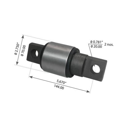 Fortpro Torque Rod Bush | Offset Straddle | Compatible with Hendrickson Replaces 46737-000L | F184226