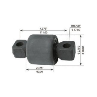 Fortpro Torque Rod Bush Compatible with Peterbilt Rear 4" Spring Tandem Series Trucks Replaces 836940, 839310 | F327354