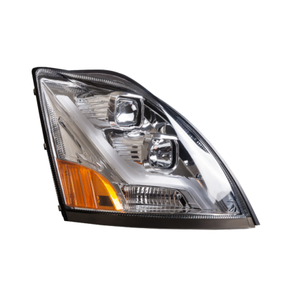 Fortpro Chrome Housing Headlight with light bar Compatible with Volvo VN/VNL - Passenger Side | F236822 - Image 2