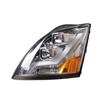 Fortpro Chrome Housing Headlight with light bar Compatible with Volvo VN/VNL - Driver Side | F236821 - Image 2