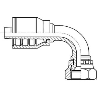 0606 JIC FEMALE SWIVEL 90° BENT TUBE MED